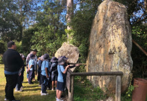 Children looking at the Warbird lypast salute