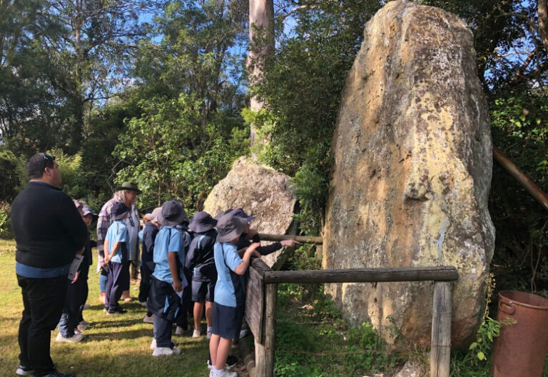 Children looking at the Warbird lypast salute
