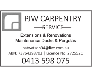 PJW Carpentry Advertisement