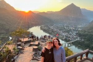 Sunset over nong kiaw laos